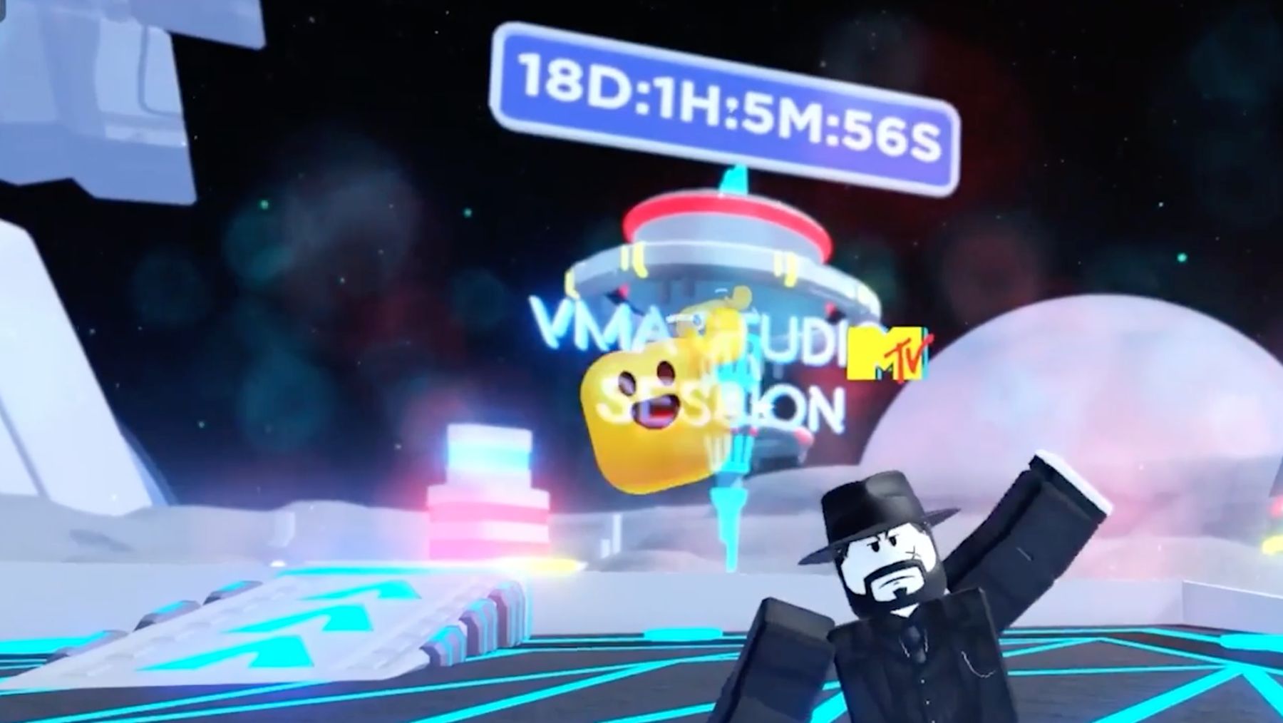 VMA Studio Session countdown timer inside the Roblox VMA Experience